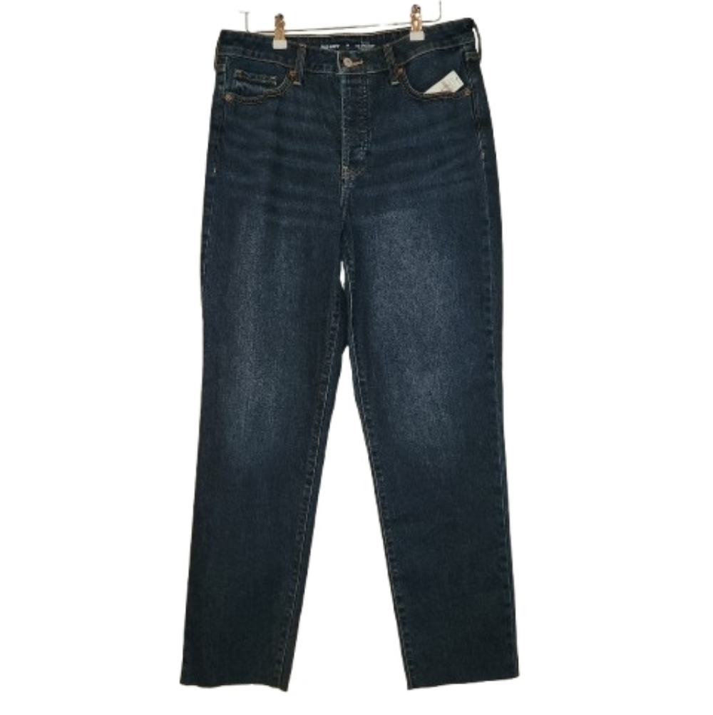 NWT Old Navy Dark Wash High Rise OG Straight Size 10 Tall Secret Smooth Pockets